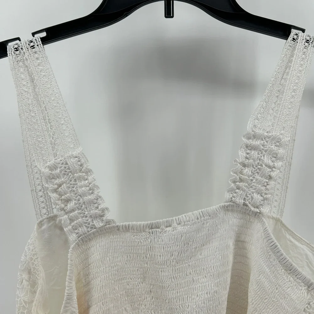 Goa Beachwear by Japna White Lace Crochet Crop Top XL NWT Boho Festival Coastal - Picture 9 of 12